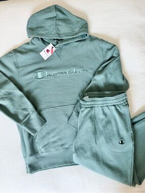 New Champion set green hoodie and sweatpants set Mens XXL